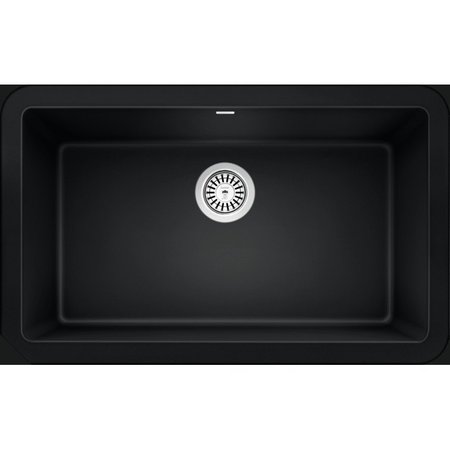 BLANCO Ikon Silgranit 30" Apron-Front Farmhouse Kitchen Sink - Coal Black 402576